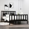 vidaXL Bed Frame without Mattress Black 135x190 cm Double Solid Wood