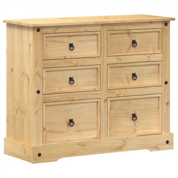 vidaXL Chest of Drawers Corona 110x43x91 cm Solid Wood Pine