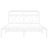 vidaXL Metal Bed Frame without Mattress with Headboard White 140x190cm