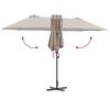 vidaXL Garden Parasol Taupe 370 x 197 x 239 cm Powder-coated steel