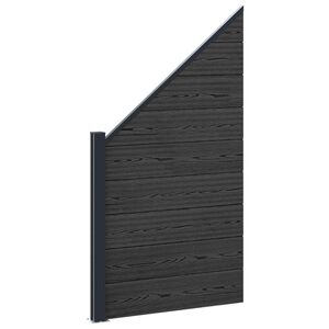 vidaXL Fence Set 95 x 180 cm WPC and Aluminium Black