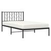 vidaXL Metal Bed Frame without Mattress with Headboard Black 107x203cm