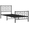 vidaXL Metal Bed Frame without Mattress with Footboard Black 80x200cm