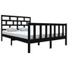 vidaXL Bed Frame without Mattress Black Solid Wood Pine King Size