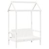 vidaXL Bed and Bench Set with Roof without Mattress White 80x200 cm