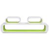 3 White-green MDF Floating Wall Display Shelf Cubes Book/DVD Storage