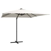 vidaXL Cantilever Umbrella with LED lights and Steel Pole 250x250 cm Sand