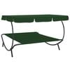 vidaXL Outdoor Lounge Bed with Canopy Green