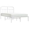 vidaXL Metal Bed Frame without Mattress with Headboard White 120x190cm