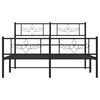 vidaXL Metal Bed Frame without Mattress with Footboard Black 150x200cm