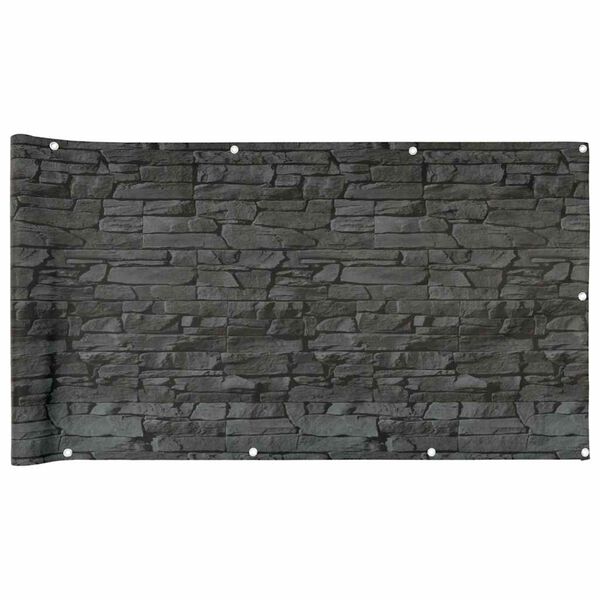 vidaXL Balcony Privacy Screen Ledge Stone Look Grey 600x120 cm PVC