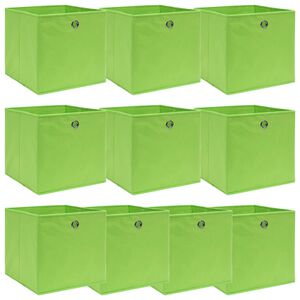 vidaXL Storage Boxes 10 pcs Green 32x32x32 cm Fabric