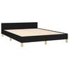 vidaXL Bed Frame without Mattress Black 180x200cm Super King Fabric