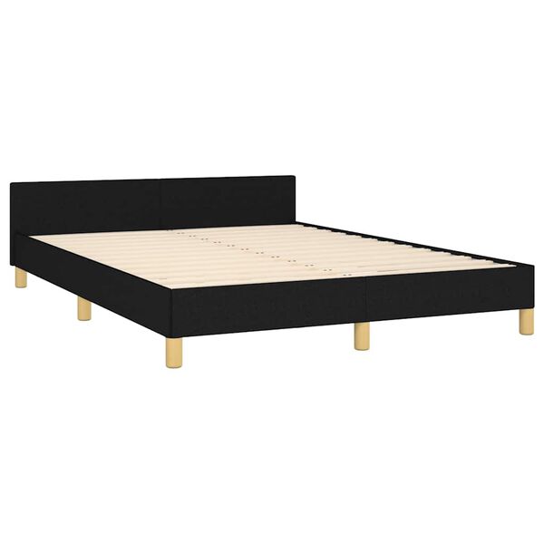 vidaXL Bed Frame without Mattress Black 180x200cm Super King Fabric