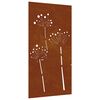 vidaXL Garden Wall Decoration 105x55 cm Corten Steel Flower Design