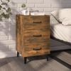 vidaXL Bedside Cabinet Smoked Oak 40x40x66 cm Engineered Wood