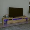vidaXL TV Cabinet with LED Lights Sonoma Oak 230x36,5x40 cm