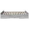 vidaXL Bed Frame with Drawers without Mattress Grey Sonoma 150x200 cm King Size