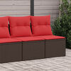 vidaXL 2 Piece Garden Sofa Set with Cushions Brown Poly Rattan Acacia
