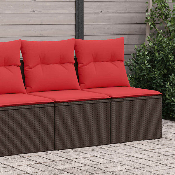 vidaXL 2 Piece Garden Sofa Set with Cushions Brown Poly Rattan Acacia