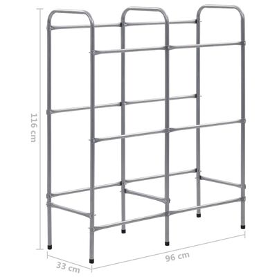 vidaXL Storage Shelf for 6 Crates Silver 96x33x116 cm Steel
