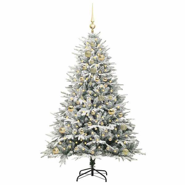 vidaXL Artificial Pre-lit Christmas Tree with Ball Set Green 150 cm