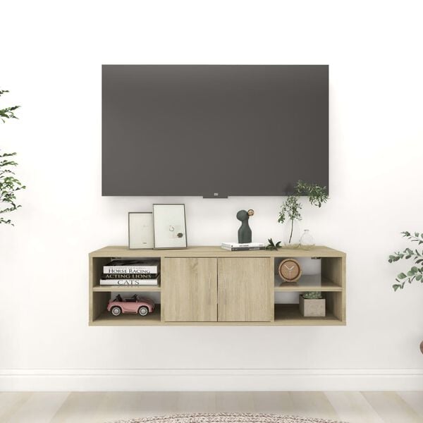 vidaXL Wall Shelf Sonoma Oak 102x30x29 cm Engineered Wood