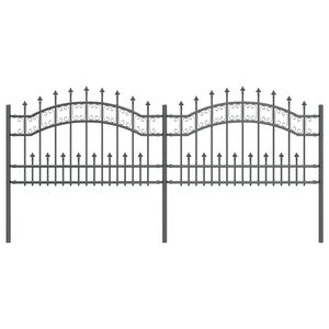 vidaXL Garden Fence Grey 240 x 118 cm Powder-coated steel