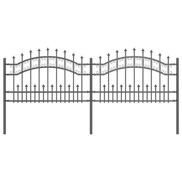 vidaXL Garden Fence Grey 240 x 118 cm Powder-coated steel