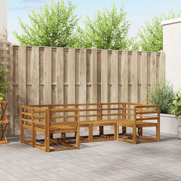vidaXL Outdoor Sofa Set 6 pcs Natural Solid Acacia Wood