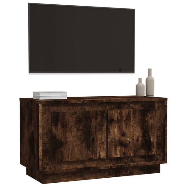 vidaXL TV Cabinet Smoked Oak 80x35x45 cm Engineered Wood