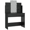 vidaXL Dressing Table Set with LED Black Engineered Wood