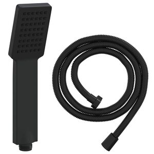 vidaXL Shower Head Set Black 150 cm Stainless Steel