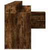 vidaXL Desk with LED Lights Smoked Oak 200x104x91 cm Engineered Wood