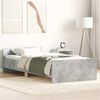vidaXL Bed Frame without Mattress Concrete Grey 75x190 cm Small Single