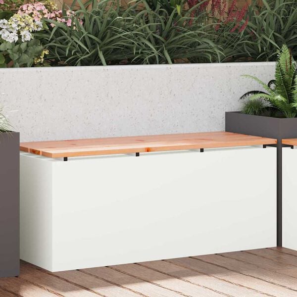 vidaXL Garden Bench White 100 x 40 x 43 cm Steel