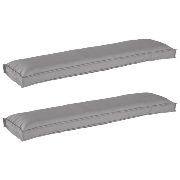 vidaXL Pallet Cushion Set 2 pcs Grey 150 x 40 x 8 cm Oxford Fbric