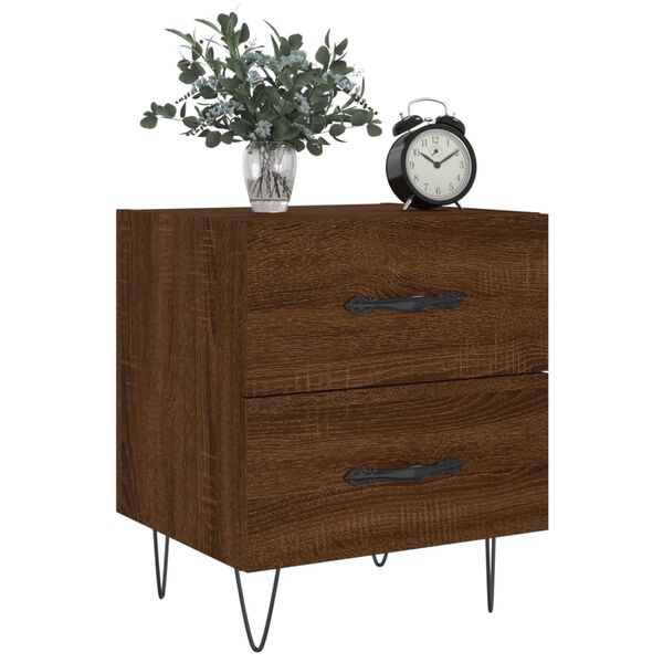 vidaXL Bedside Cabinet Brown Oak 40x35x47.5 cm Engineered Wood