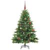 vidaXL Artificial Christmas Tree with 150 LEDs Green 150 cm PE and PVC