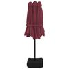 vidaXL Double-Head Garden Parasol with LEDs Bordeaux Red 449x265 cm