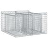 vidaXL Gabion Raised Bed 100 x 100 x 60 cm Galvanised Steel Silver