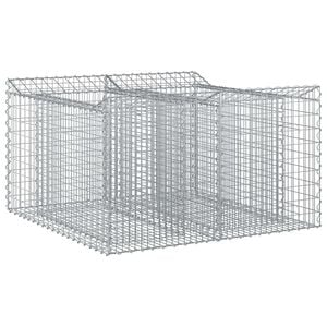 vidaXL Gabion Raised Bed 100 x 100 x 60 cm Galvanised Steel Silver