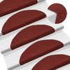 vidaXL Stair Mats Self-adhesive 30 pcs 56x17x3 cm Bordeaux Red Half Round