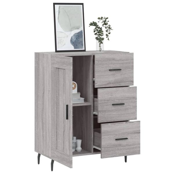 vidaXL Sideboard Grey Sonoma 69.5x34x90 cm Engineered Wood