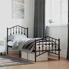 vidaXL Metal Bed Frame without Mattress with Footboard&nbsp;Black 75x190cm