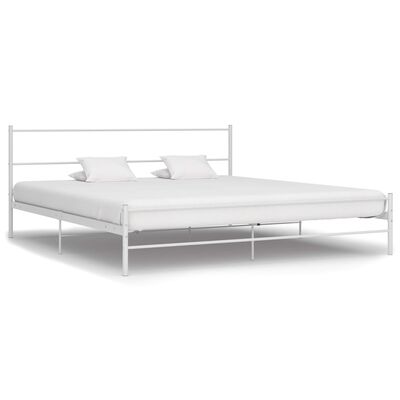Vidaxl Bed Frame White Metal 6ft Super, White Metal Super King Size Bed Frame