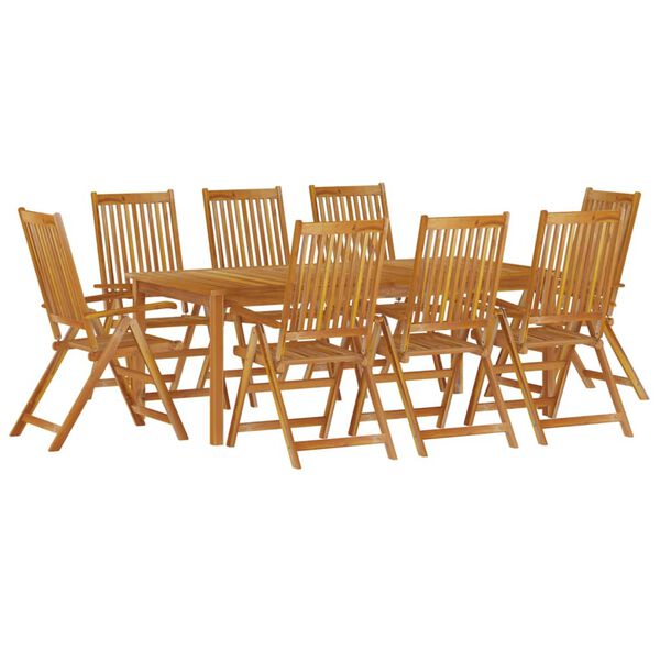 vidaXL 9 Piece Garden Dining Set Solid Wood Acacia
