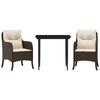 vidaXL 5 Piece Garden Dining Set with Cushions Brown Poly Rattan
