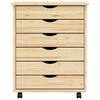 vidaXL Rolling Cabinet with Drawers MOSS Clear Varnish Solid Pine wood