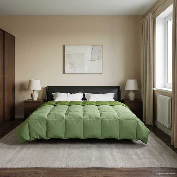 vidaXL Summer Duvet Quilted Green 220 x 260 cm Microfiber